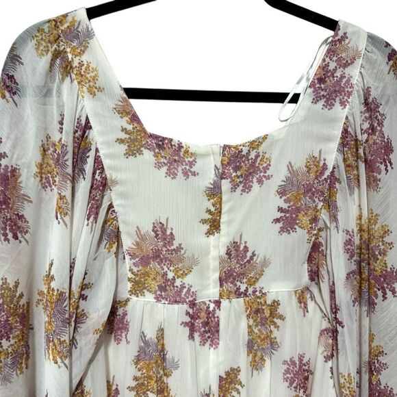 H&M Cream Flounced Floral Maxi Dress - Picture 7 of 9
